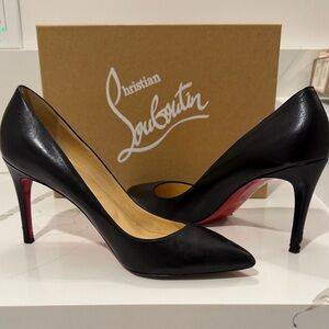 Christian Louboutin Black Leather Pigalle 85 Napa Shiny